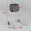 TCMT Chrome Detachable Sissy Bar Backrest Fits For Harley Softail