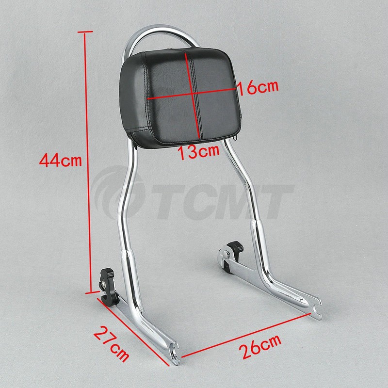 TCMT Chrome Detachable Sissy Bar Backrest Fits For Harley Softail