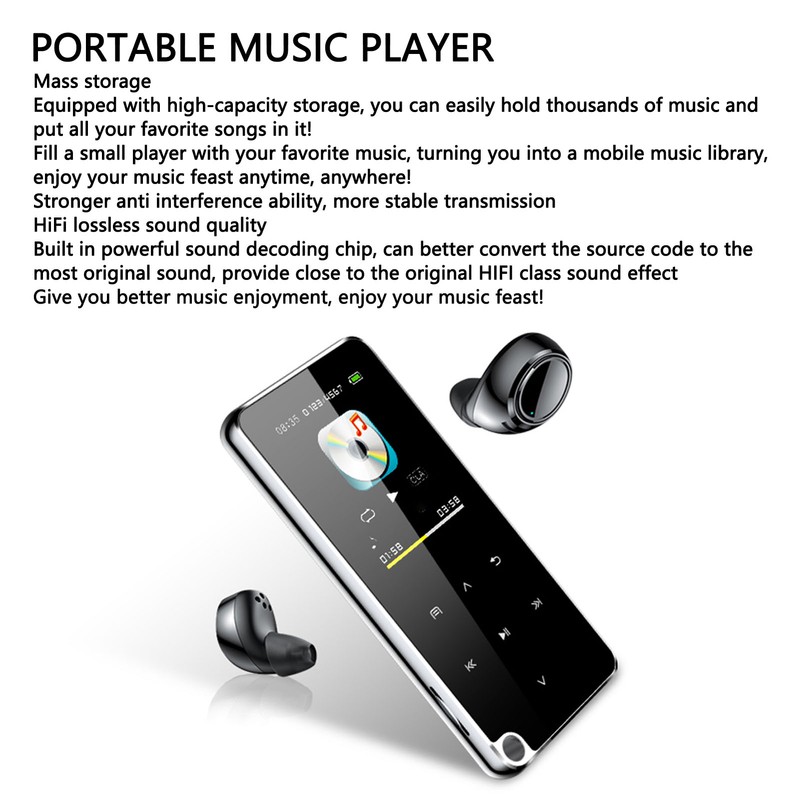 MP3 Player Bluetooth 5.2 Built in HD Speaker HiFi Sound