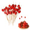OKKRMGZ 50PCS Strawberry Picks Toothpicks Cute Fruit Sticks and Dipping