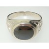 Solid 925 Sterling Silver Natural Hematite Mens Signet Ring -