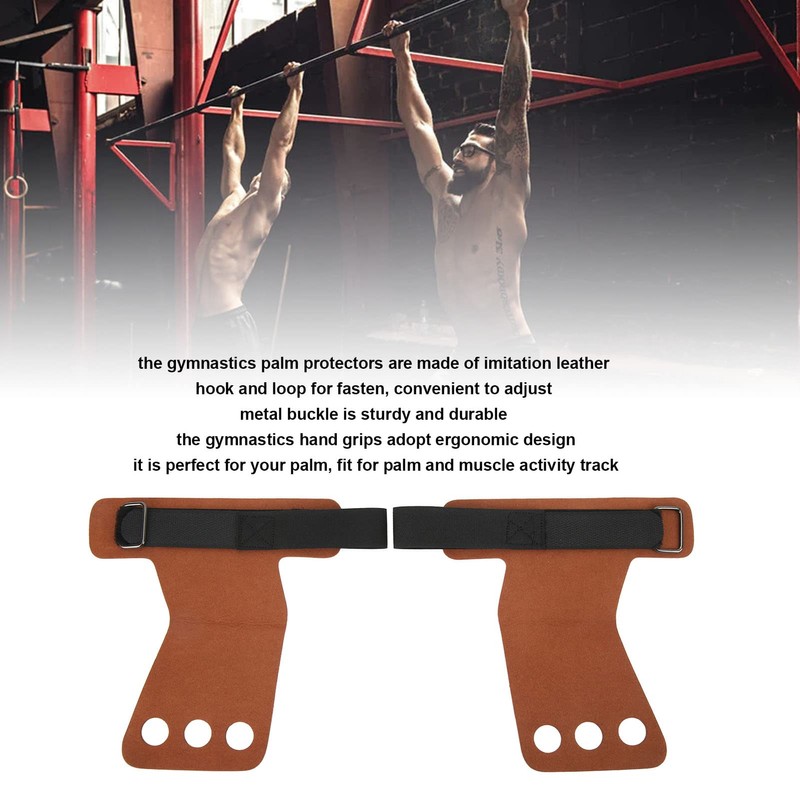 Gymnastics Palm Protectors, 2pcs Gymnastics Hand Grips Imitation Leather Three