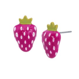 Betsey Johnson Womens Strawberry Stud Earrings