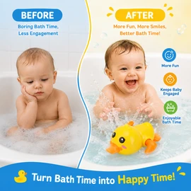Wind-Up Baby Bath Toys Set for Kids – Cute Swimming Animals for Tub Water Play & Bath Time Fun