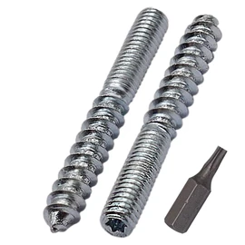 SKIR'CO Pack of 25 Hanger Bolts M6 x 50 mm Double Threaded Dowel Screws Double Head Screws