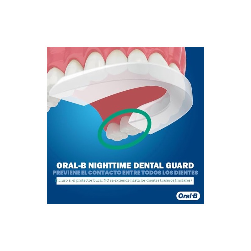 Protector dental nocturno Oral-B con reborde. Ajuste delgado profesional. Talla