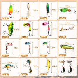 FONMANG 322 PCS Trout Fishing Lures Kit - Spoon Spinner kit