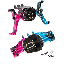 RCHuiWow RC Portal Axles & Diff Cover Upgrades Part for 1/18 Red cat Ascent-18,Aluminium Alloy Front Rear Portal Axles Brass Diff Cover,Multicolored