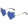 Melting Heart sunglasses for Men/Women Rimless Irregular Party Unique Sun