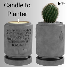 Candle Planter Triple Purpose Romantic, Aromatherapy Candles - Natural Soy Wax, Long-Lasting 50-Hour Burn, Sandalwood Scents - Gifts for Him, Her, Couple, Husband and Wife Birthday Ideas