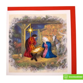 GREENHANDSHAKE Christmas Quilling Card 3D Collection - Unique Dedicated Handmade, Design Greeting Card for all occasion (Nativity Scene Christmas)