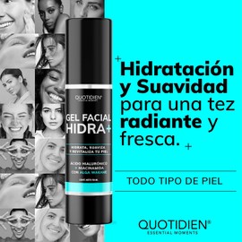 Gel Hidratante Facial con Ácido Hialurónico + Niacinamida + Alga Wakame | 97% Ingredientes Naturales | Hidratación Extrema | Suavidad | Aumenta la Luminosidad Natural de tu Piel | Oil-Free | Ideal Para Todo Tipo de Piel | Crema Hidratante facial de rápida