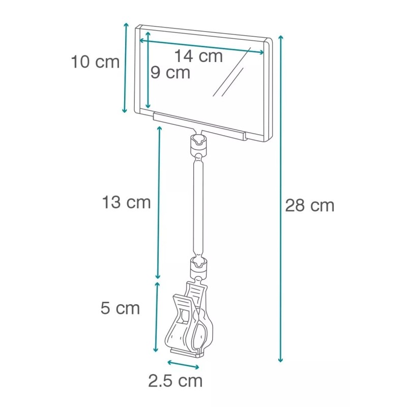 Exhivit Pinza Acrilico C/ Protector Y Extensión Porta Grafico 5