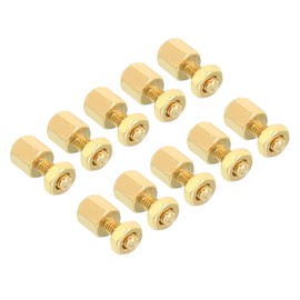 PATIKIL 5mm+6mm M2.5 Standoff Screws, 40 Pack Brass Hex PCB Standoffs Nuts for Motherboards, Computer Cases, Circuit Boards, Electronics, Gold Tone