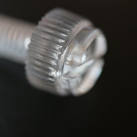 Pack of 60 Transparent Clear Plastic Acrylic Thumbscrews, slotted+knurled M6 x 20mm, (15/64 x 25/32 in)