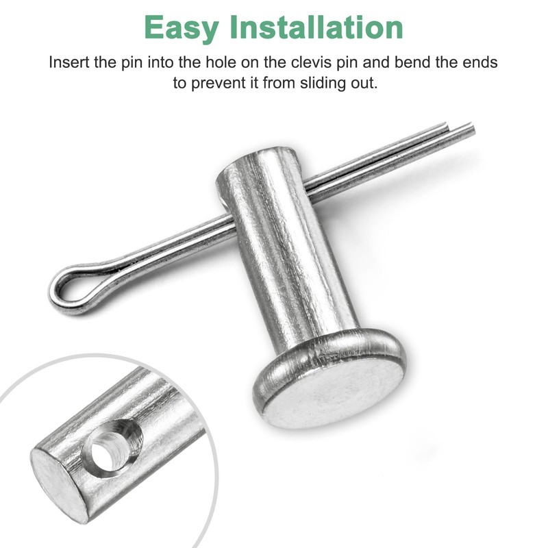 M METERXITY 10-Pack Single Hole Clevis Pins, M5 x 50mm
