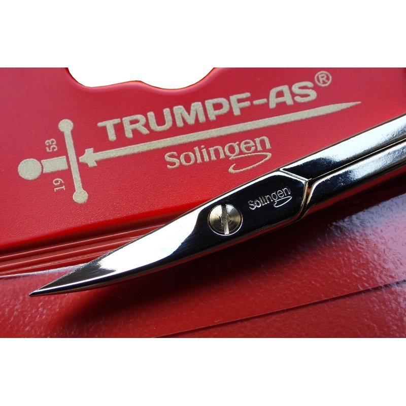 TRUMPF-AS Nagelschere Solingen 9cm • Gebogene Schere • Extra scharfe