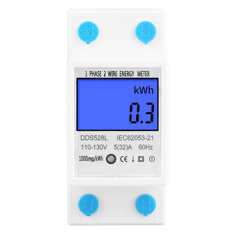 5‑32A 110‑130V 60Hz LCD Backlight Single Phase Energy KWh Meter