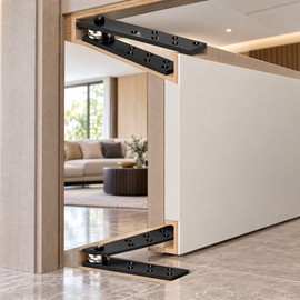 360° Hidden Door Pivot Hinge Kit, Heavy Duty Aluminum Alloy Concealed Door Hardware, 300 lb Capacity