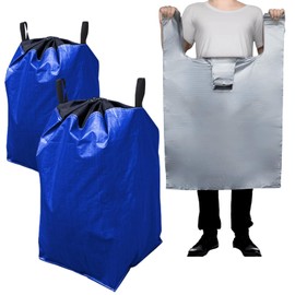 Moving Bags Heavy Duty Extra Large, 66 Gallon Large Moving Bags with Handles, Waterproof Storage Packing for Home College, Set of 2 with 10 Thick Garment Clothing Protector