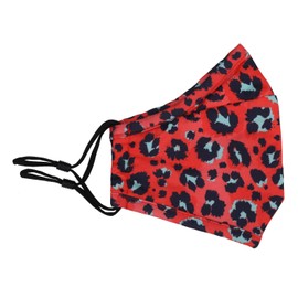 Reusable, washable, 3 layers cotton cloth, wine, leopard print, one size fits most