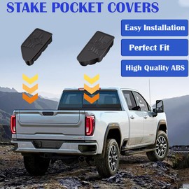 Bed Rail Stake Pocket for Chevy GMC Silverado/GMC Sierra 2500/3500HD(2020 2021 2022 2023 2024 2025), Chevy Silverado/GMC Sierra 1500(2019-2024, 2025), Truck Rear Covers Bed Rail Holes Caps