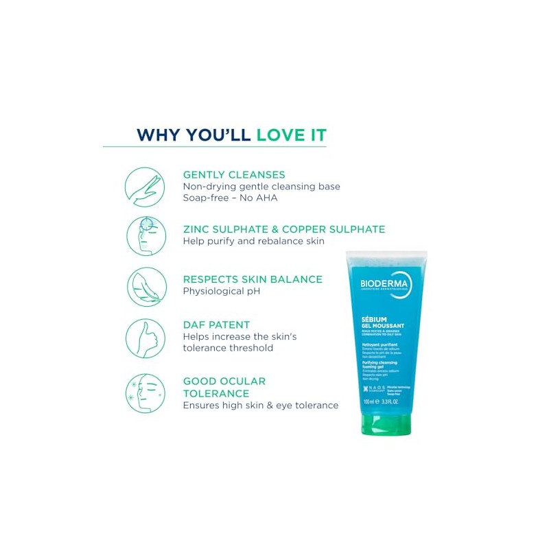 Bioderma Sebium Gel Limpiador Moussant 100 mL