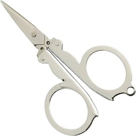 AKOAK 2 Pieces Foldable Scissors, Portable Mini Travel Scissors, Perfect for Home/Travel/Craft/Camping/Outdoor/Tailor/Paper Cutter, Stainless Steel Folding Pocket Scissors