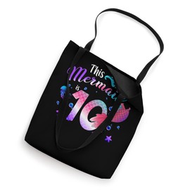 10th B-Day Mermaid Girl Tail Swim Birthday 10 Year Old Funny Tote Bag