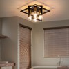 Semi Flush Mount Ceiling Light Fixture, 4 Light Industrial Ceiling