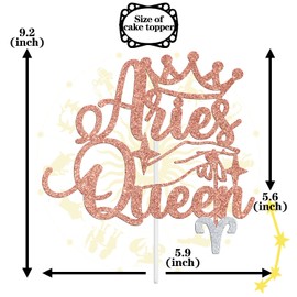 Aries Queen - Decoración para tartas, decoración de tartas con temática de constelación del zodiaco de la temporada 12, suministros de decoración de fiesta de cumpleaños de gran energía de Aries para