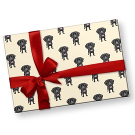 Black Lab Labrador Retriever Wrapping Paper Premium Gift Wrap Party Decoration (20 inch x 30 inch sheet)