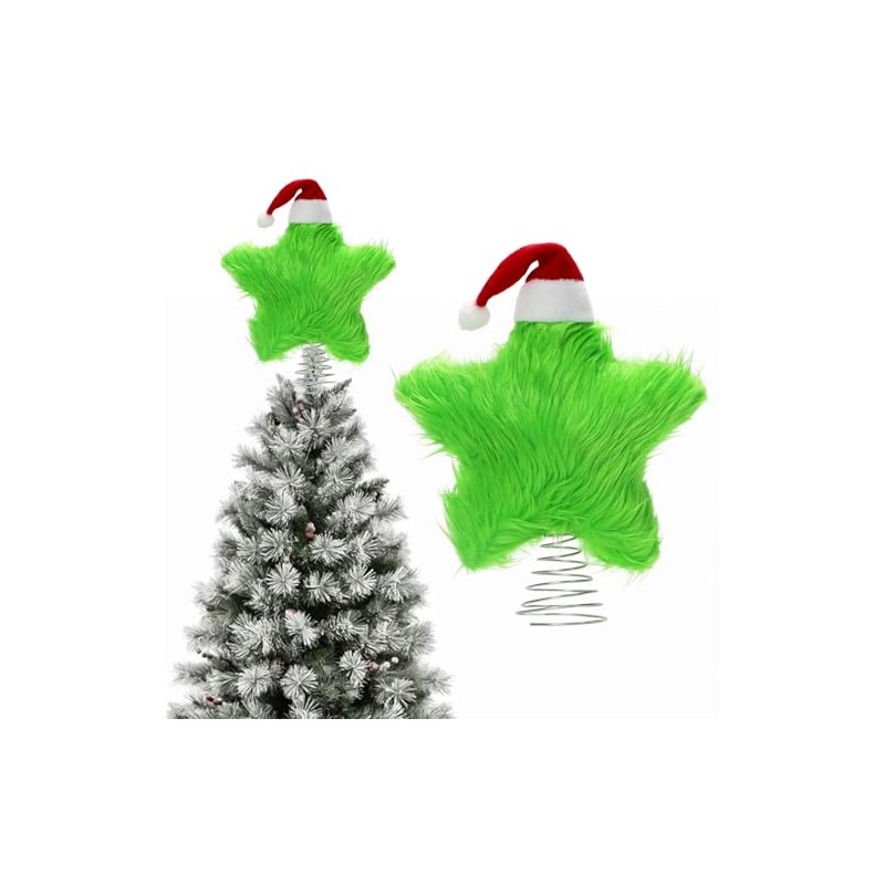 Plush Christmas Tree Topper Star, 19CM Fluff Star Christmas Tree