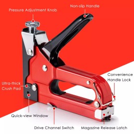 PHITRIC Upholstery Heavy Duty 4 in 1 Stapler Gun with 6000 Staples Remover Manual Bra...