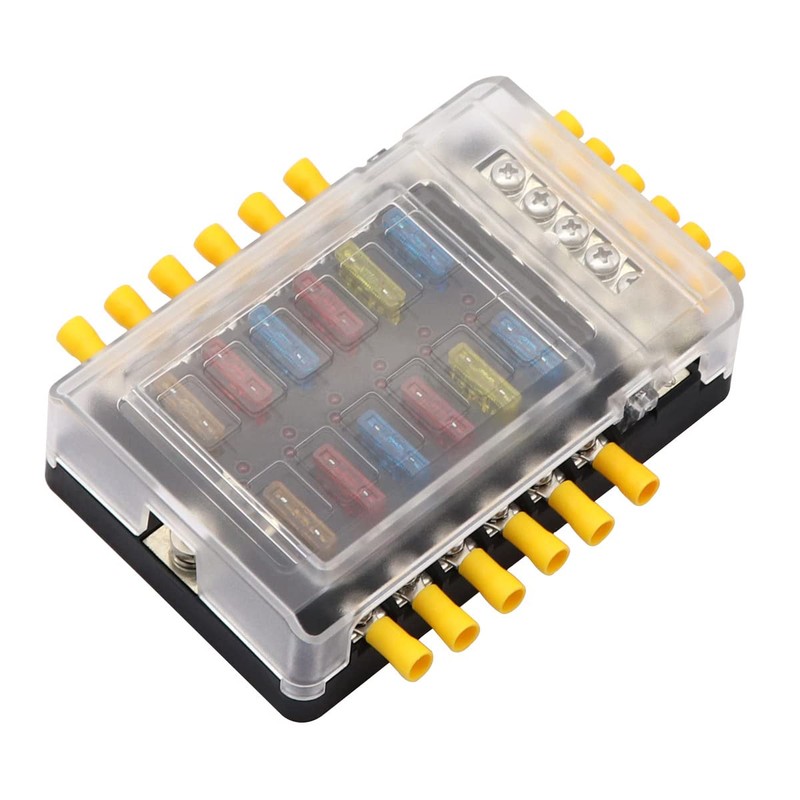 NUZAMAS 12 Volt Fuse Panel Block Boat Fuse Panel with