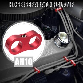 X AUTOHAUX 10pcs Red AN10 19mm Hose Separator Clamp Brake Line for Car
