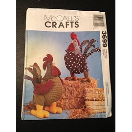 OOP McCall's Crafts Pattern 3699. 11" & 14" Stuffed Rooster Dolls by McCall's