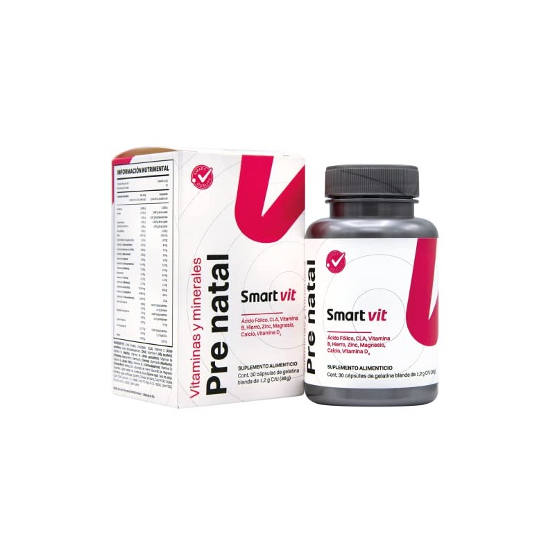 Smart Vit Vitaminas Minerales Pre Natal Mujeres Capsulas Suplemento Alimenticio