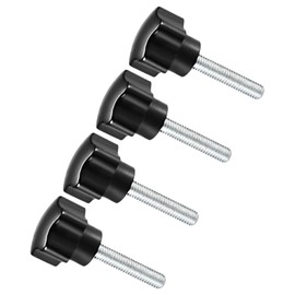 CoCud Star Clamping Knobs M6 x 40 mm Male Thread 24 mm Head Plastic Thumb Screws Handle Hand Knobs Thread Bolts Black - (Application: for Lathe Machines) Pack of 4