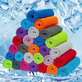Ysanciuu 30Pack Cooling Towels for Neck and Face,Microfiber Bulk Cooling Towels,Cool Cold Workout Towels for Gym,Travel,Yoga,Camping, Running,Outdoor Sport (10 Colors)