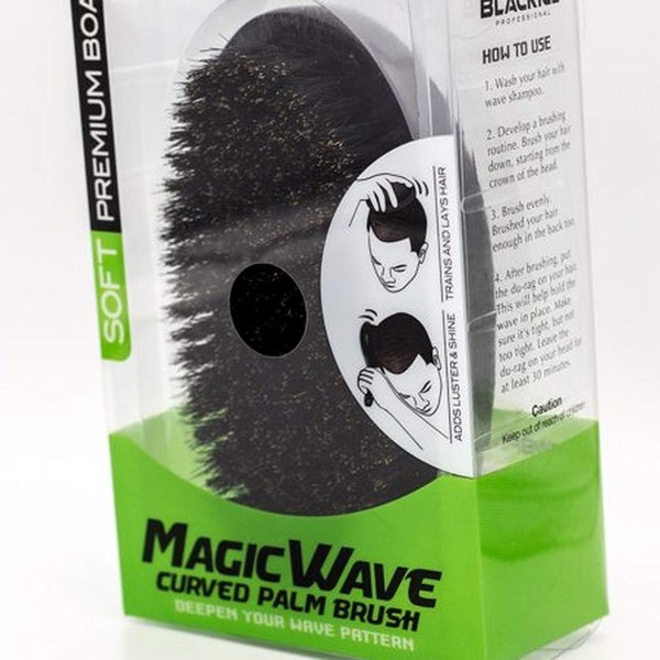 Premium Boar Magic Wave Curved Palm Brush (SOFT)