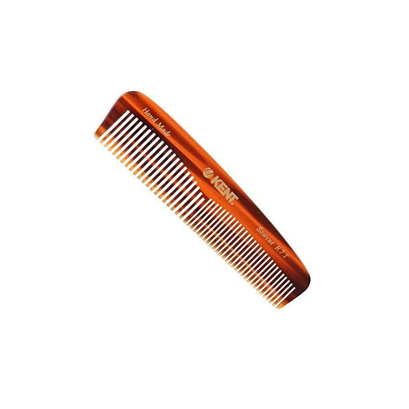 Kent Haarkamm, handgefertigt, 143 mm, feine und grobe Zahnung, Taschenkamm,