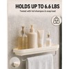 Adhesive Shower Caddy 2-Pack, Shower Shelves with Towel Bar, Cream