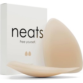 NEATS Triangle Nipple Covers for Women, Reusable Hypoallergenic Adhesive Silicone Pasties, Seamless Invisible No-Show Waterproof Breast Covers for Deep Necklines