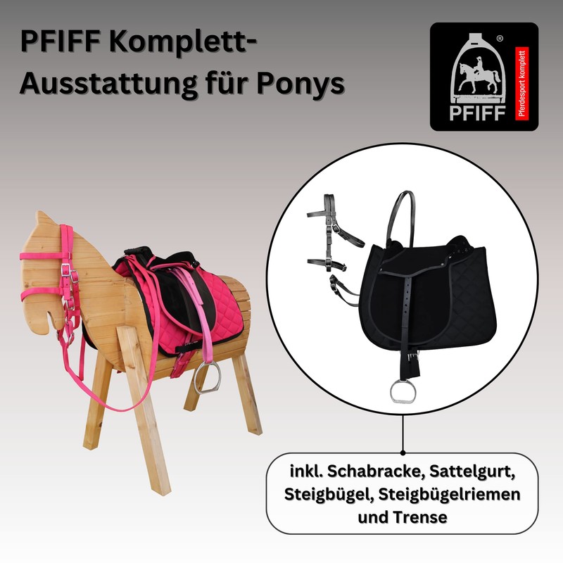 PFIFF 102292 Saddle Set Complete Equipment for Ponies and Wooden