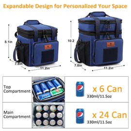 HSHRISH Large Insulated Tactical Lunch Bag for Man, Double Layer Insulated Large Cooler Bag for Men Adults Waterproof Leakproof Durable Lunch Bag for Work Outdoor Picnic 16L, Blue
