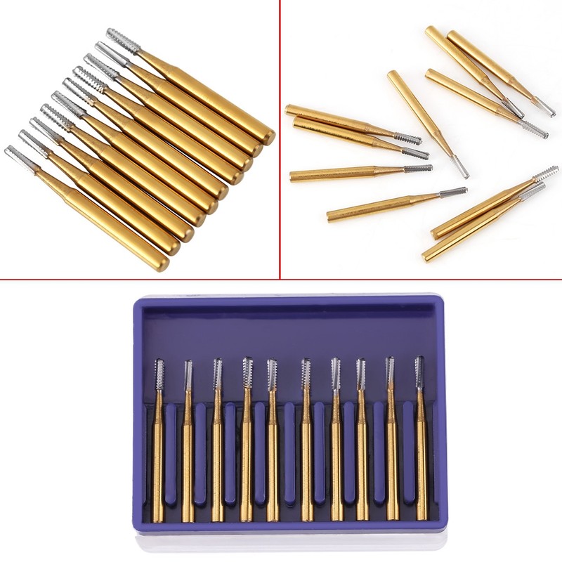 10pcs /set High Speed Dental Tungsten Steel Crown Metal Cutting