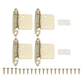 OTOTEC 2 Pairs Cabinet Spring Hinges with Screws Plastic Pellets Double Spring Door Hinge Thick 1.5 mm for Kitchen Bathroom Cabinet Doors