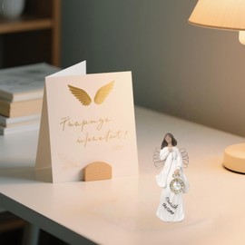 QAZMJUE Retirement Gift for Woman, Happy Retirement Gift for Woman, 7” Angel Figurine for Retirement Party Decorations, Retired Gifts for Coworkers Teacher Nurses Doctors Friends