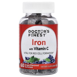 Doctor Spinist Vitamin C-containing iron grape flavor 60 gummies, Doctors Finest Doctor Spinist Iron Vita, 2 units, 60 tablets / 닥터스파이니스트 비타민C 함유 철분 포도 맛 60 구미젤리, Doctors Finest 닥터스파이니스트 아이언 비타, 2개, 60정